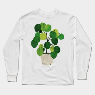 Pilea Peperomioides interor plant Long Sleeve T-Shirt